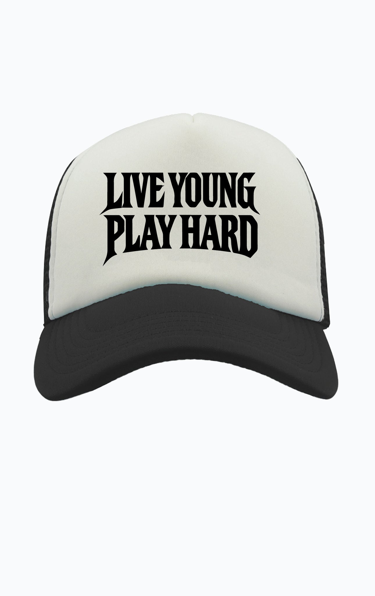 METAL CAP BRIGHT BLACK w WHITE