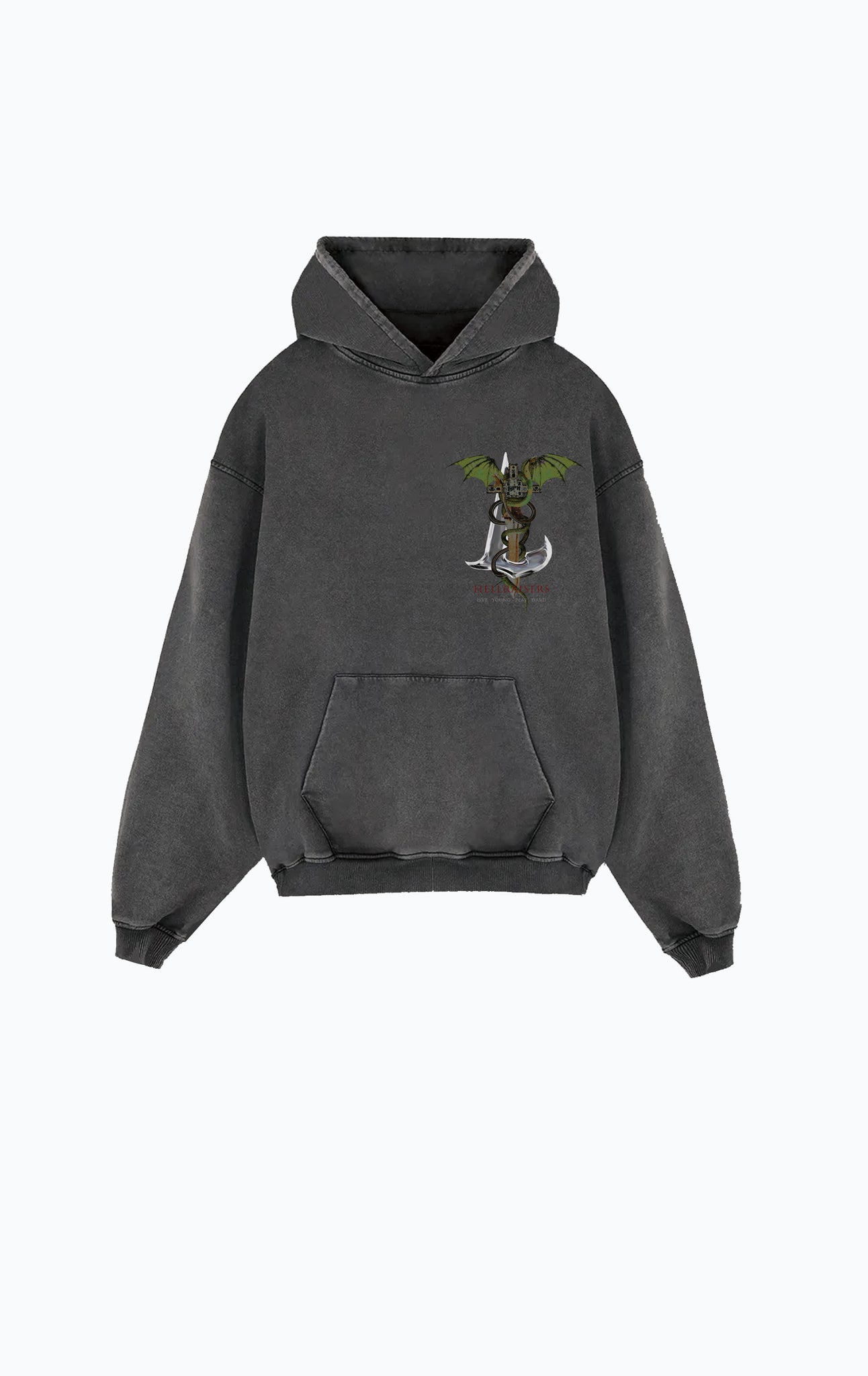 COBRA HOODY WASHED BLACK