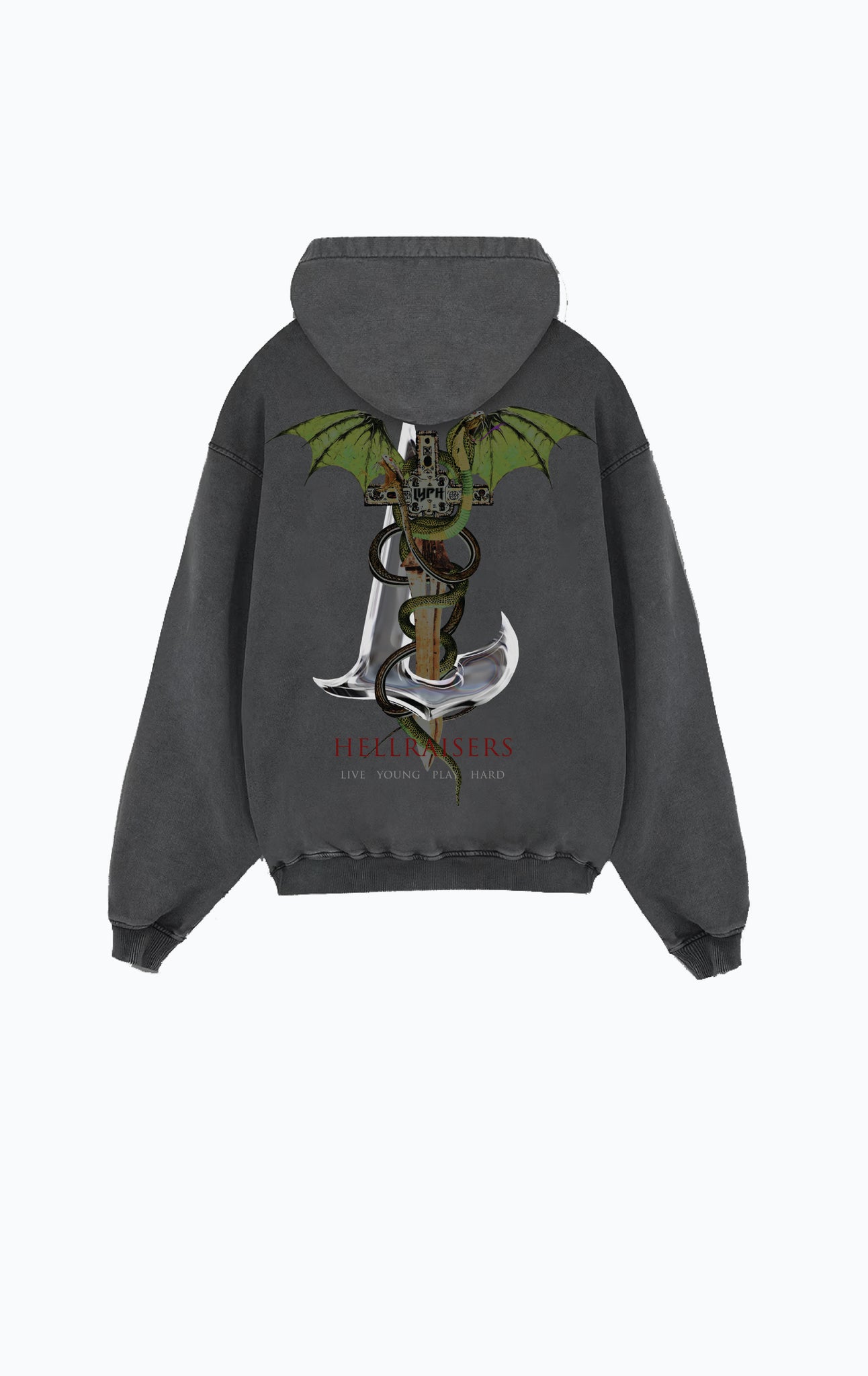 COBRA HOODY WASHED BLACK