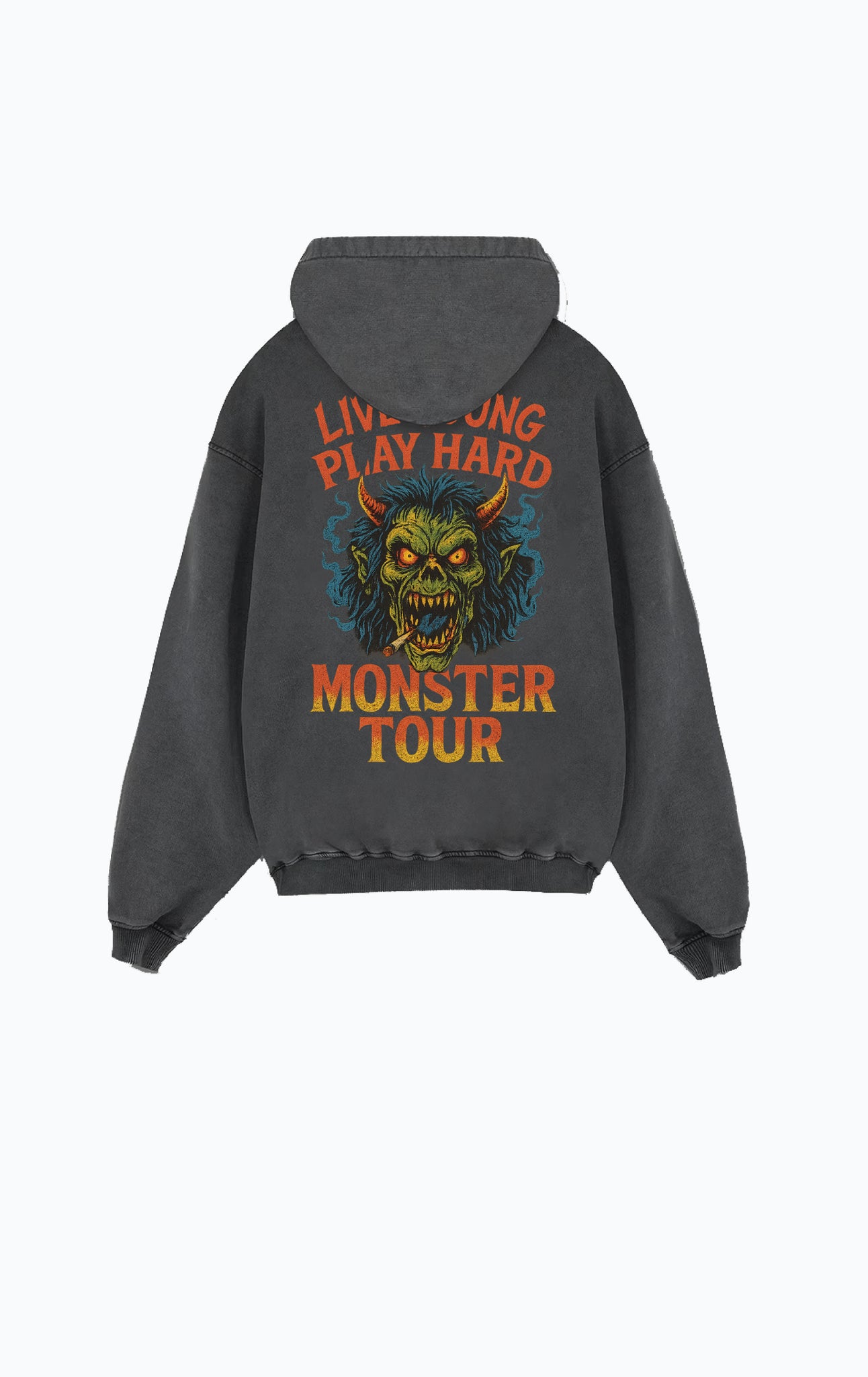 MONSTER HOODY WASHED BLACK