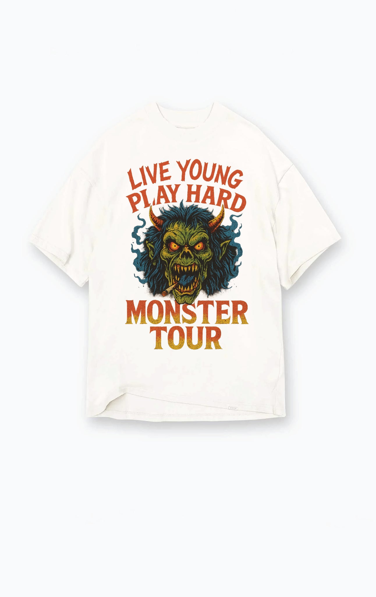MONSTER T-SHIRT WASHED WHITE